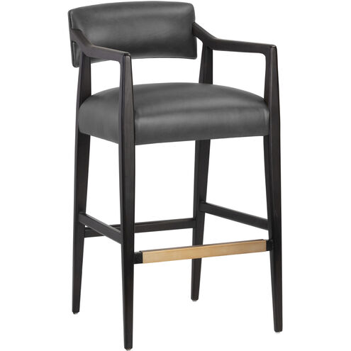 Keagan 41.5 inch Brentwood Charcoal Leather Barstool